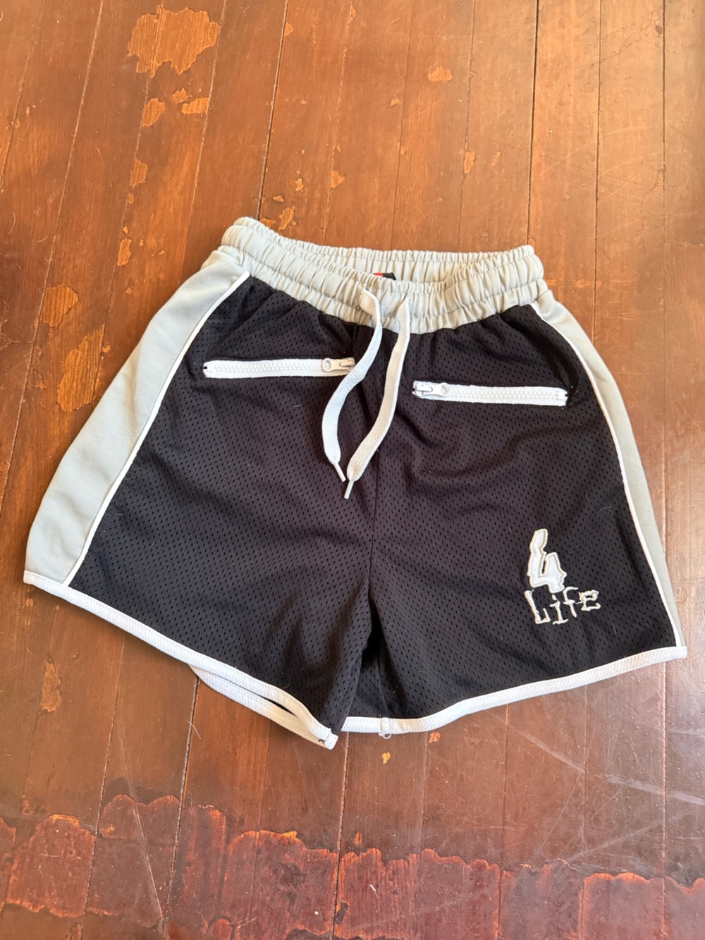 WWE NWO Black Mesh Shorts with White Trim